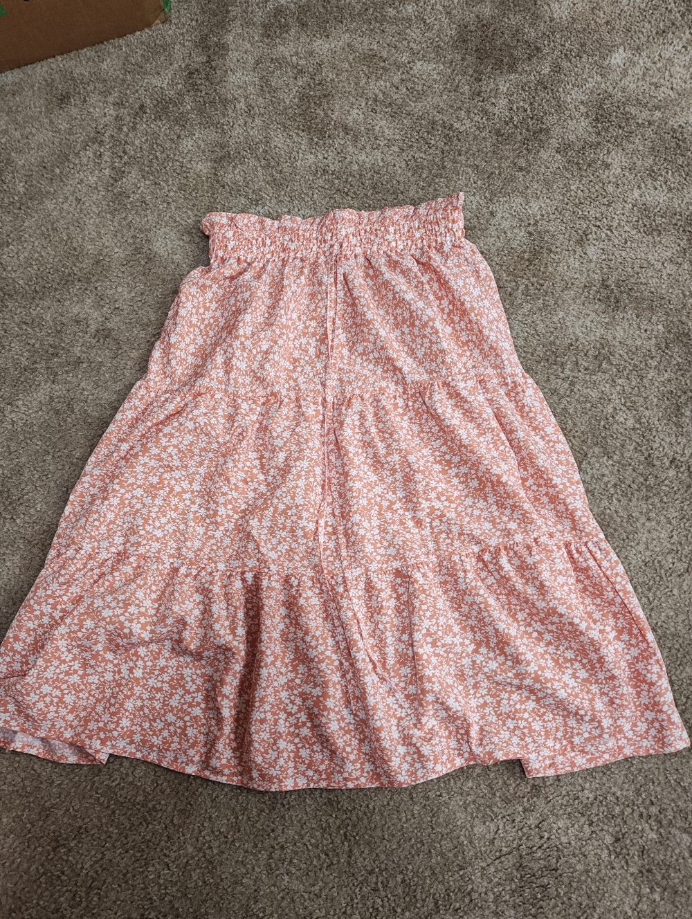 SHEIN Orange Floral A-Line Skirt